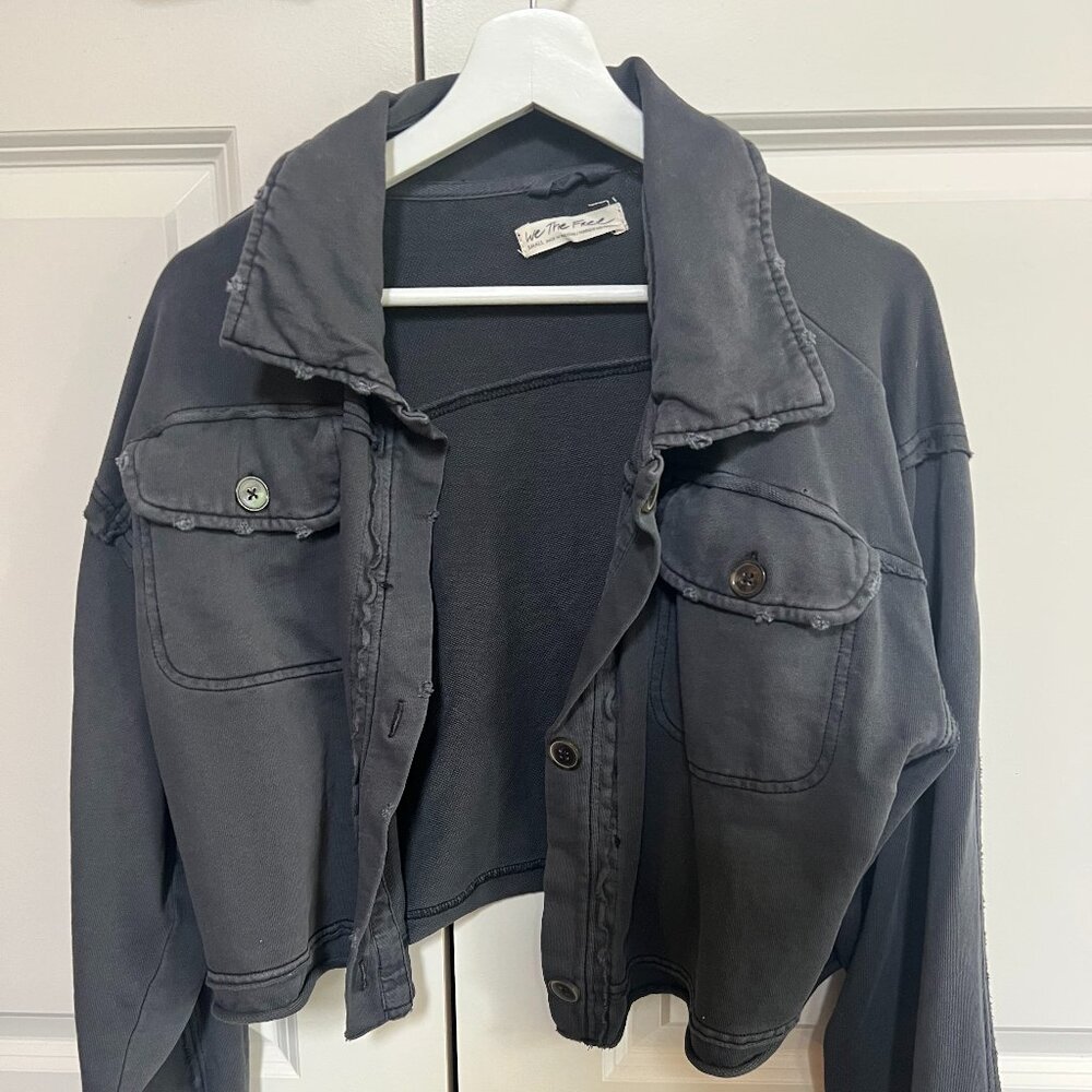 Free People Grey Cropped Jacket - Small - Never Worn